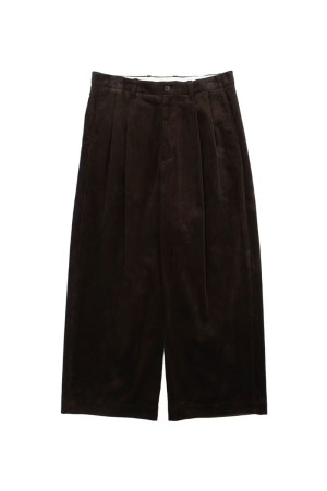 2TUCK WIDE CORDUROY TROUSERS - BROWN (263-60505)