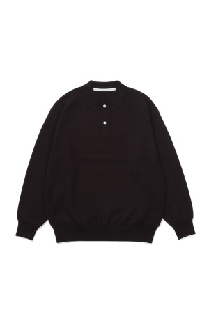 HIGH GAUGE KNIT POLO - BROWN (263-60203)