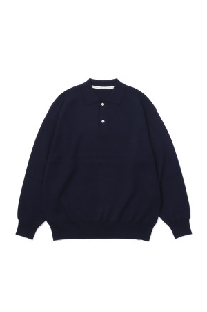 HIGH GAUGE KNIT POLO - NAVY (263-60203)