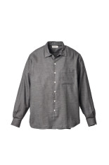 Micro Plaid Open Collar Shirt - Grey (SD26F-SH02)