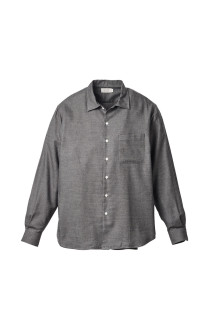 Micro Plaid Open Collar Shirt - Grey (SD26F-SH02)