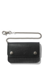 T-2 Wallet #Shield Biker Wallet W/Chain - BLACK