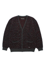 LEOPARD MOHAIR JACQUARD CARDIGAN / CHARCOAL (26FW-WMK-KN17)