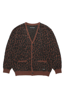 LEOPARD MOHAIR JACQUARD CARDIGAN / BROWN (26FW-WMK-KN17)