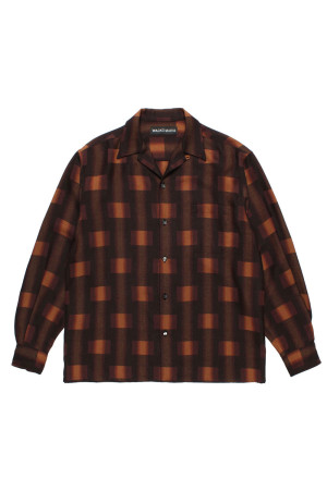 OMBRE CHECK OPEN COLLAR SHIRT L/S ( TYPE-1 ) / BROWN (26FW-WMS-OC01)