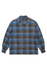 OMBRE CHECK OPEN COLLAR SHIRT L/S ( TYPE-6 ) / BLUE (26FW-WMS-OC11)