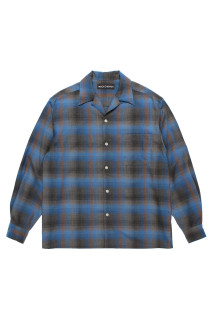 OMBRE CHECK OPEN COLLAR SHIRT L/S ( TYPE-6 ) / BLUE (26FW-WMS-OC11)