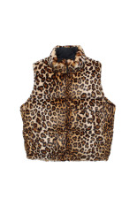 LEOPARD FUR DOWN VEST / BEIGE (26FW-WMO-NA06)