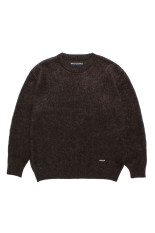 MIX MOHAIR CREW NECK SWEATER / BROWN (26FW-WMK-KN03)
