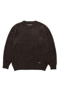 MIX MOHAIR CREW NECK SWEATER / BROWN (26FW-WMK-KN03)
