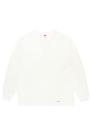 HEALTHKNIT / HENRY NECK LONG SLEEVE T-SHIRT / WHITE (26FW-WMT-HK01)