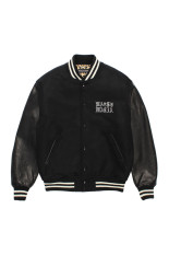 LEATHER VARSITY JACKET ( TYPE-3 ) / BLACK-BLACK (26FW-WMO-BL06)