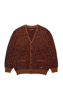 LEOPARD JACQUARD CARDIGAN / BROWN (26FW-WMK-KN13)