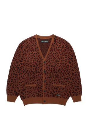 LEOPARD JACQUARD CARDIGAN / BROWN (26FW-WMK-KN13)