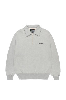 HEAVY WEIGHT PULLOVER HARF ZIP SWEAT SHIRT / GRAY (26FW-WMC-SS10)