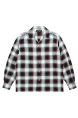OMBRE CHECK OPEN COLLAR SHIRT L/S ( TYPE-3 ) / MINT (26FW-WMS-OC06)