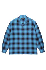 OMBRE CHECK OPEN COLLAR SHIRT L/S ( TYPE-5 ) / BLUE (26FW-WMS-OC08)