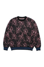 MOHAIR JACQUARD CREW NECK SWEATER ( TYPE-2 ) / BLACK-PINK (26FW-WMK-KN18)
