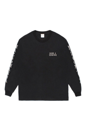 WASHED HEAVY WEIGHT CREW NECK LONG SLEEVE T-SHIRT ( TYPE-3 ) / BLACK (26FW-WMT-LT03)