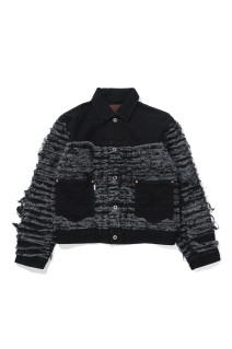 SLASHER MODERN DENIM JACKET - BLACK (26330406)