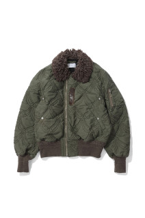 QUILTED FLIGHT JACKET - KHAKI (26330208)