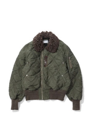 QUILTED FLIGHT JACKET - KHAKI (26330208)