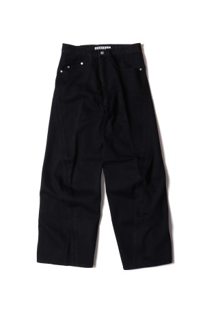 3D TWISTED WIDE LEG JEANS - FADED BLACK (NF251P14C)
