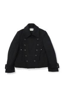 SHORT PEA COAT - BLACK (NF262J08)