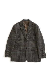 BRITISH WOOL CHECKED JACKET - 48 BROWN (26AMSJK02)