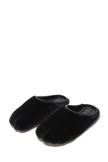 ROUND FUR LOW MULE - BROWN (25007)