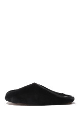 ROUND FUR LOW MULE - BLACK (25007)