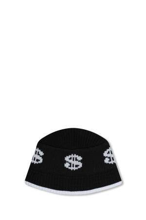 DOLLAR SIGN KNITTED BUCKET HAT - BLACK (BEPFW26AC27)
