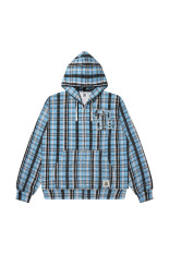BIG B CHECKED ZIP HOOD IE - BLUE (BEPFW26CS05)