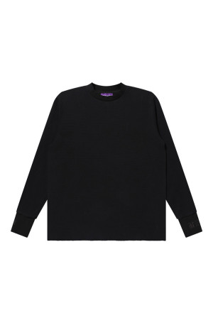 RIB EMBROIDERED THERMAL L/S TEE - BLACK (BEPFW26LT09)
