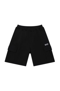 3 LETTER OE SWEAT CARGO BAGGY SHORTS - BLACK (BEPFW26PA04)