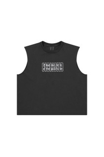 BARBED WIRE LOGO SLEEVELESS TEE / WASHED BLACK (BEPFW26TE12)