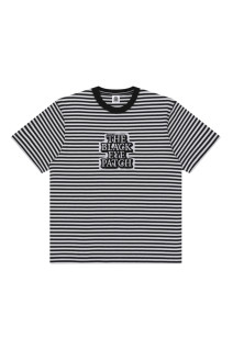OG LABEL PATCHED STRIPE HEAVYWEIGHT TEE / WHITE/BLACK (BEPFW26TE39)