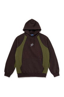 Raglan Paneled Hoodie - Brown