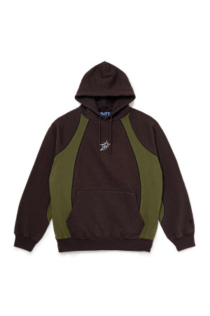 Raglan Paneled Hoodie - Brown