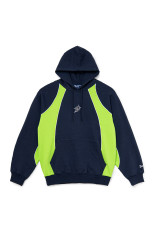 Raglan Paneled Hoodie - Navy