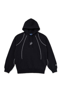 Raglan Paneled Hoodie - Black
