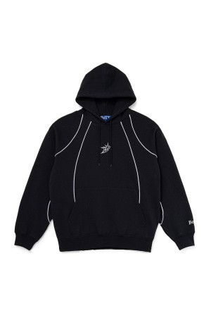 Raglan Paneled Hoodie - Black