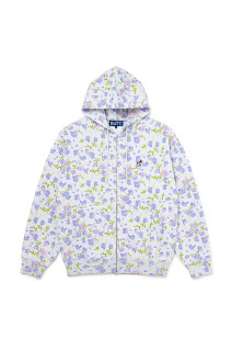 Flower Zip Hoodie - Ash