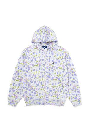 Flower Zip Hoodie - Ash