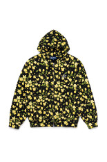 Flower Zip Hoodie - Black