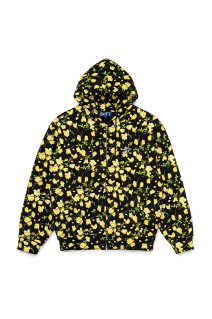 Flower Zip Hoodie - Black