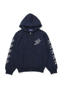 B Logo Zip Hoodie - Navy