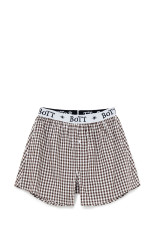 Gingham Check Boxer - Brown