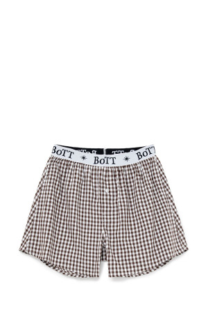 Gingham Check Boxer - Brown