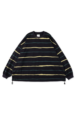SUPER BIG STRIPE LS TEE (W/DRAWSTRINGS) - Navy (SFCFW26CS07)